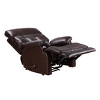 Fauteuil inclinable manuel extensible avec repose-pieds en cuir véritable marron de qualité supérieure Davin