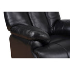 Fauteuil inclinable manuel extensible avec repose-pieds en cuir véritable marron de qualité supérieure Davin