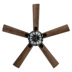Ventilateur de plafond télécommandé à 3 lumières, 52 pouces, bronze huilé et vitrail, Della River of Goods