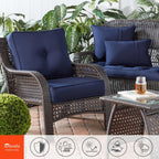 Ensemble de coussins d'extérieur à siège profond Sunbrella de qualité supérieure, 2 pièces
