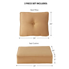 Ensemble de coussins d'extérieur à siège profond Sunbrella de qualité supérieure, 2 pièces