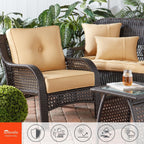 Ensemble de coussins d'extérieur à siège profond Sunbrella de qualité supérieure, 2 pièces