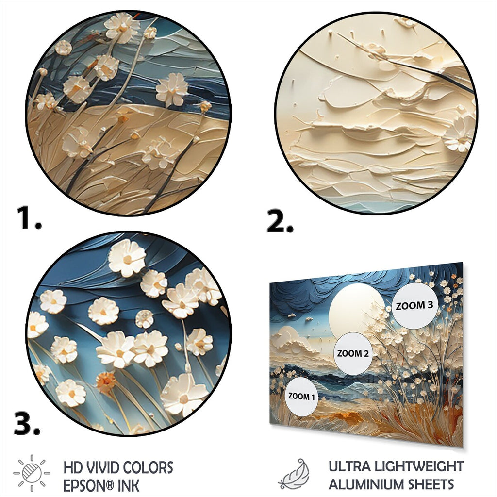 Designart Clouds Prairies Collages VI Art mural moderne en métal