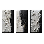 Designart Blanc et Noir Tranquility Unleashed III Abstrait Marbre Encadré Art Mural Ensemble De 3 Pour Décoration De Bureau