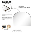 Grand miroir arqué TEHOME Dezerae pour manteau de cheminée, 40'' L x 32'' H