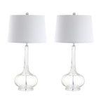 Lampe de table à LED Diamante 28,5 en verre, forme goutte d'eau, rose (lot de 2) par JONATHAN Y