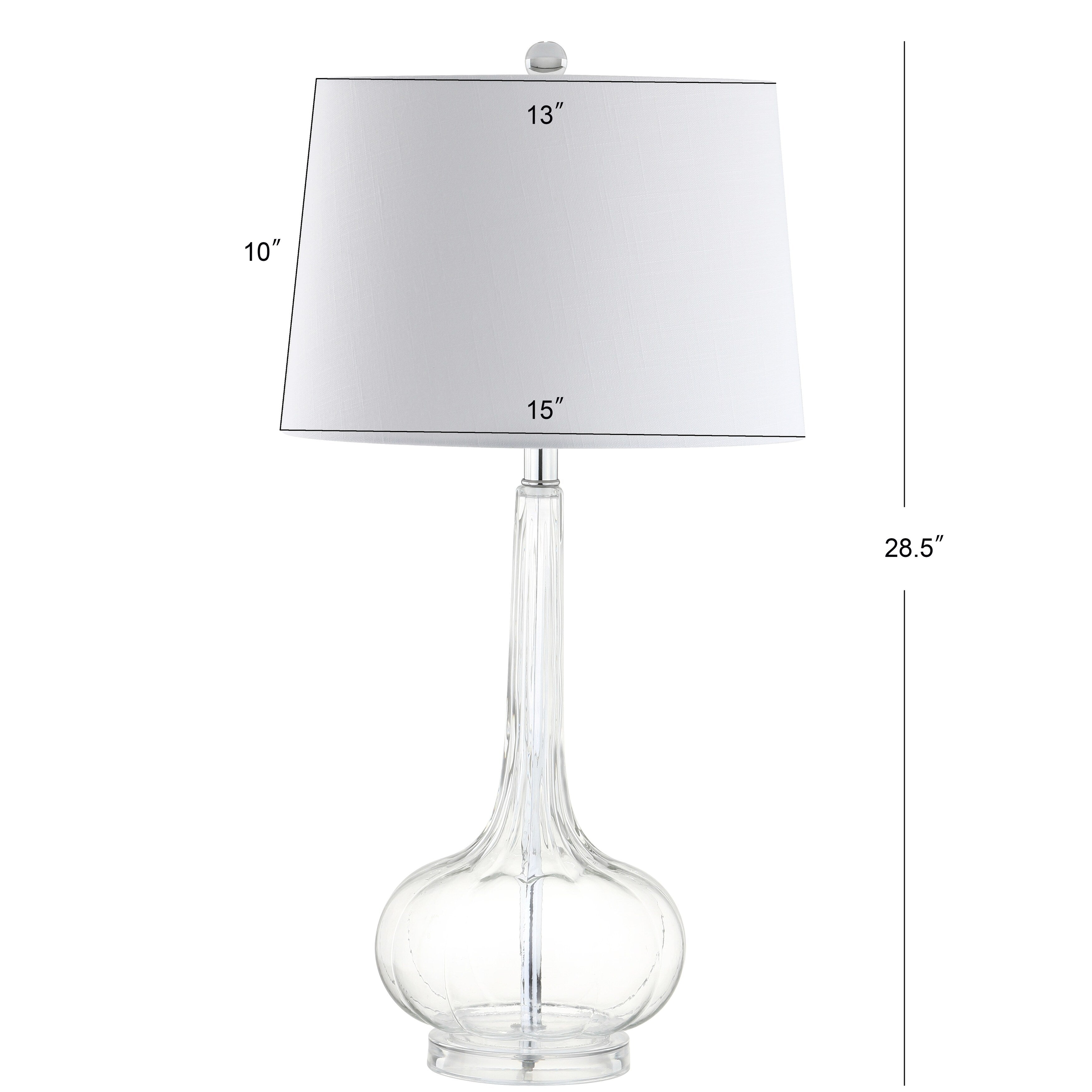 Lampe de table à LED Diamante 28,5 en verre, forme goutte d'eau, rose (lot de 2) par JONATHAN Y