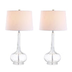 Lampe de table à LED Diamante 28,5 en verre, forme goutte d'eau, rose (lot de 2) par JONATHAN Y