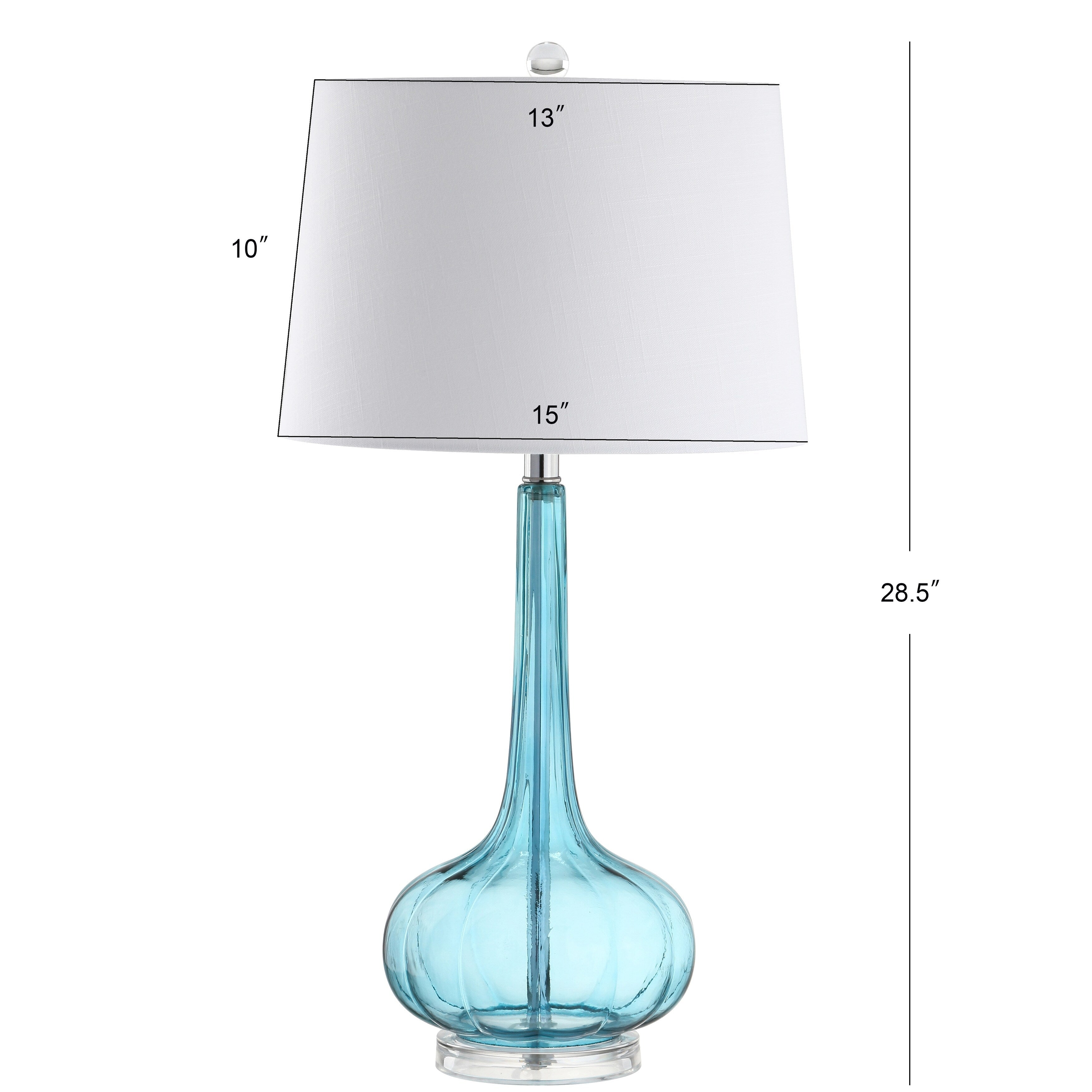 Lampe de table à LED Diamante 28,5 en verre, forme goutte d'eau, rose (lot de 2) par JONATHAN Y