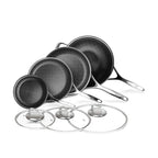 Batterie de cuisine hybride antiadhésive DiamondClad 7 pièces en acier inoxydable