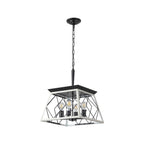 Lustre de style ferme à 4 lumières à intensité variable pour salle à manger, sans ampoule