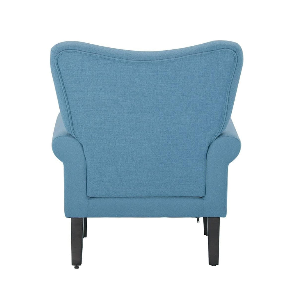 Fauteuil d'appoint moderne Erommy, fauteuil à dossier haut, canapé simple en tissu rembourré avec pieds en bois pour le salon