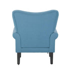 Fauteuil d'appoint moderne Erommy, fauteuil à dossier haut, canapé simple en tissu rembourré avec pieds en bois pour le salon