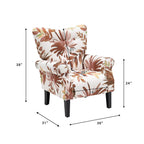 Fauteuil d'appoint moderne Erommy, fauteuil à dossier haut, canapé simple en tissu rembourré avec pieds en bois pour le salon