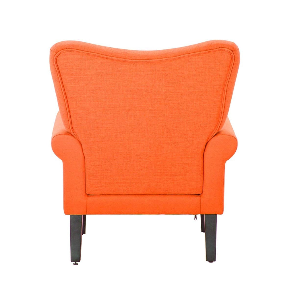 Fauteuil d'appoint moderne Erommy, fauteuil à dossier haut, canapé simple en tissu rembourré avec pieds en bois pour le salon