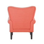 Fauteuil d'appoint moderne Erommy, fauteuil à dossier haut, canapé simple en tissu rembourré avec pieds en bois pour le salon
