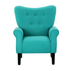 Fauteuil d'appoint moderne Erommy, fauteuil à dossier haut, canapé simple en tissu rembourré avec pieds en bois pour le salon