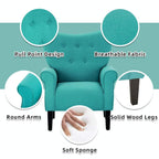 Fauteuil d'appoint moderne Erommy, fauteuil à dossier haut, canapé simple en tissu rembourré avec pieds en bois pour le salon