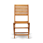 L'ensemble de bistrot d'extérieur East West Furniture comprend une table basse ronde en bois et 2 chaises pliantes, huile naturelle