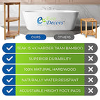 Table de douche à 3 niveaux EcoDecors, étagère de douche sur pied, étagère de douche en teck, support de rangement de douche, étagère en teck, étagère de douche en teck