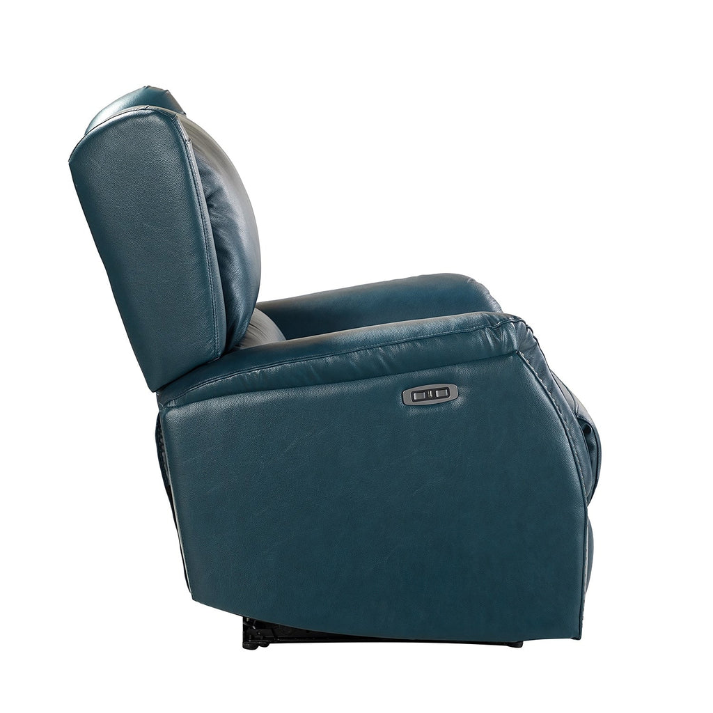 Fauteuil inclinable électrique en cuir véritable Eduardo avec port USB, lot de 2