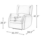 Fauteuil inclinable électrique en cuir véritable Eduardo avec port USB, lot de 2