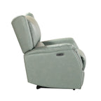 Fauteuil inclinable électrique en cuir véritable Eduardo avec port USB, lot de 2