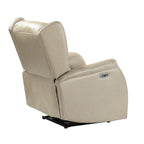 Fauteuil inclinable électrique en cuir véritable Eduardo avec port USB, lot de 2