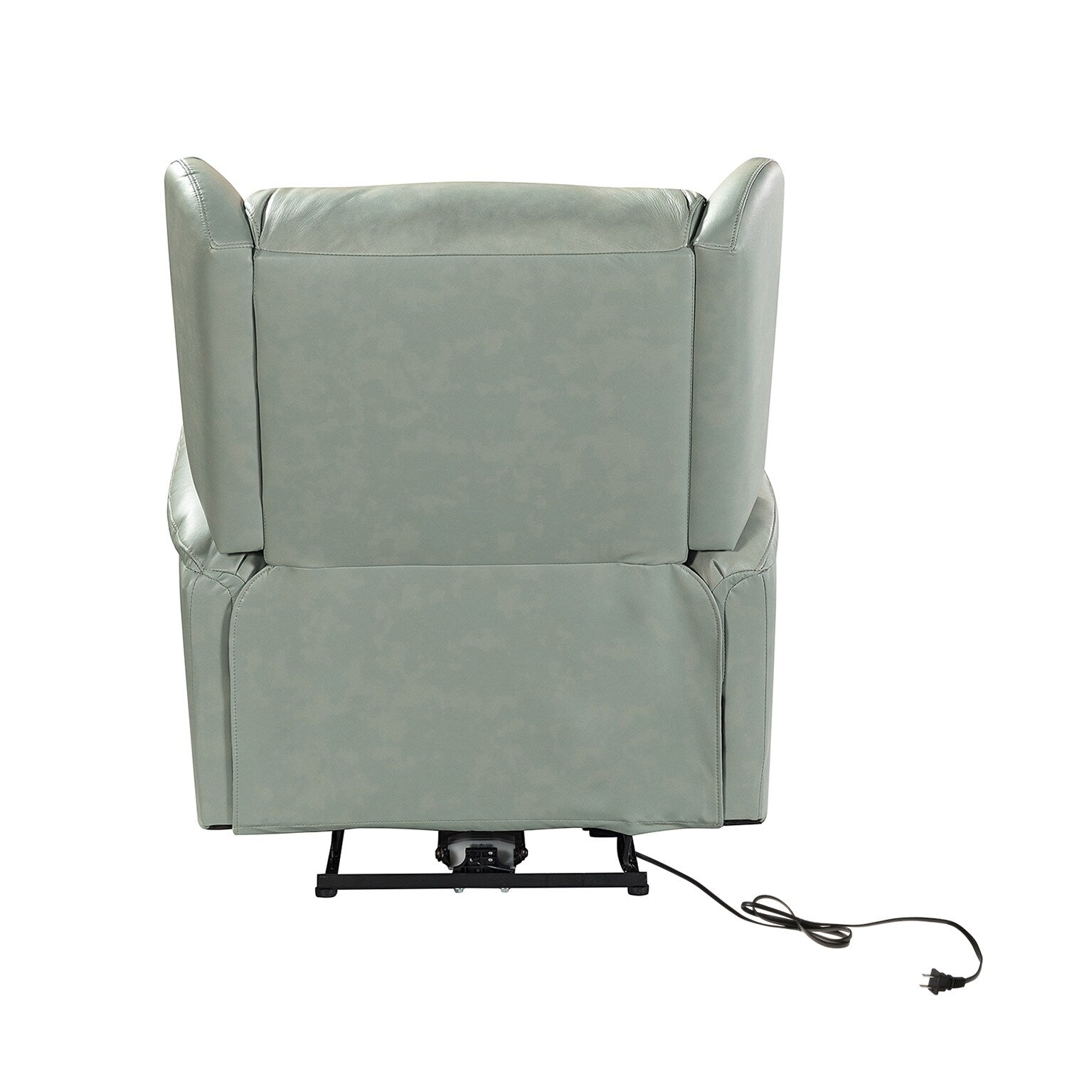 Fauteuil inclinable électrique en cuir véritable Eduardo avec port USB, lot de 2