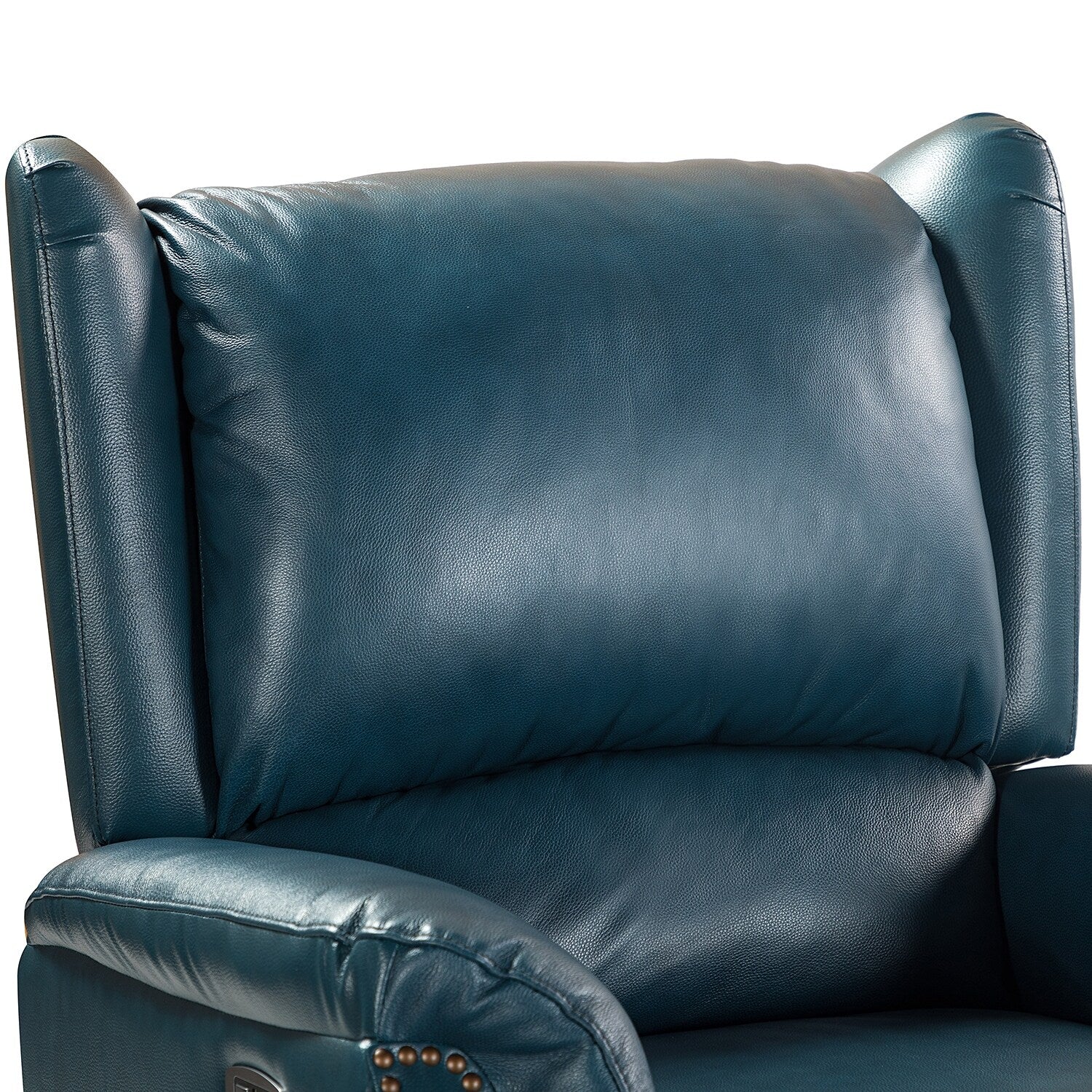 Fauteuil inclinable électrique en cuir véritable Eduardo avec port USB, lot de 2
