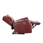 Fauteuil inclinable électrique en cuir véritable Eduardo avec port USB, lot de 2