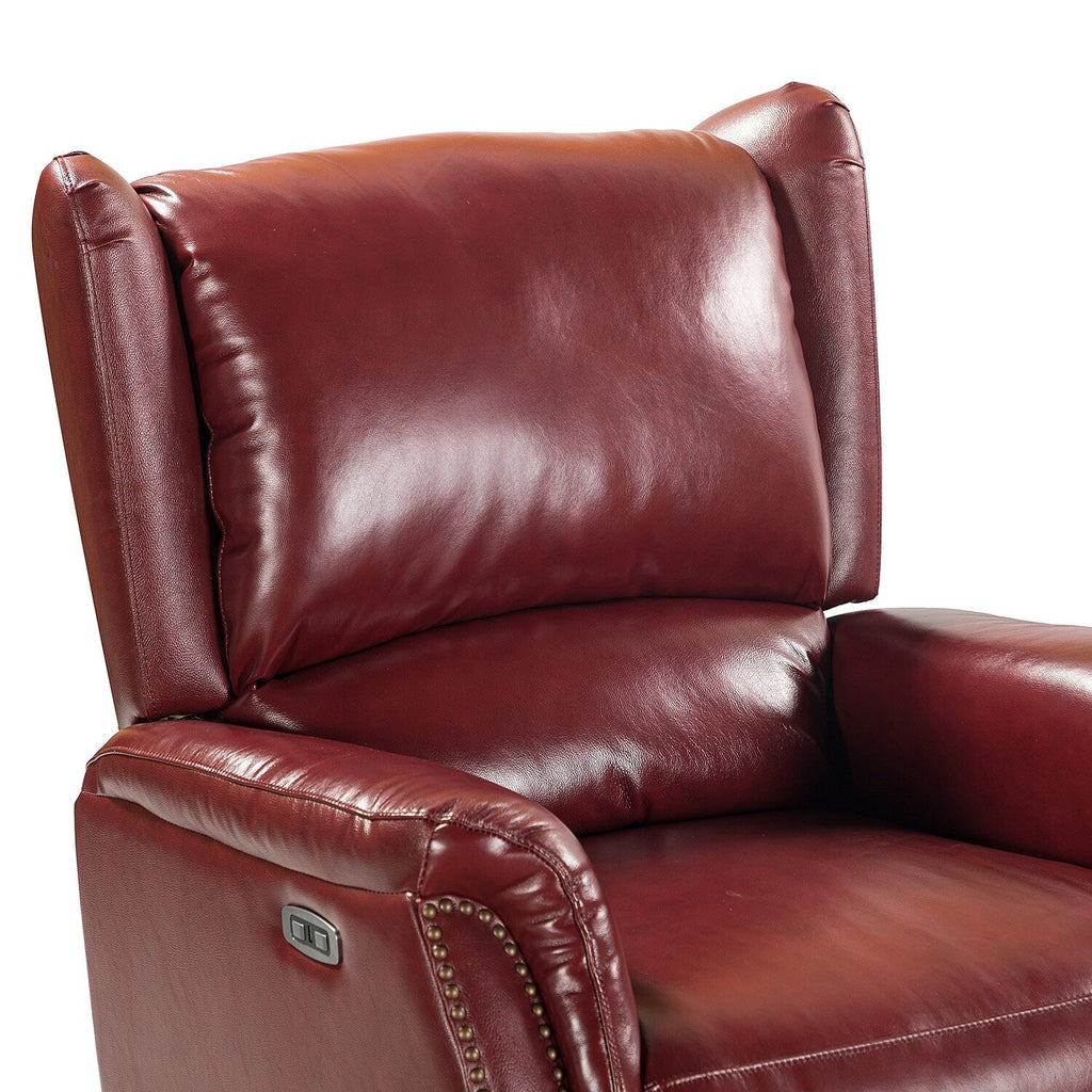 Fauteuil inclinable électrique en cuir véritable Eduardo avec port USB, lot de 2