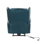 Fauteuil inclinable électrique en cuir véritable Eduardo avec port USB, lot de 2