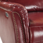 Fauteuil inclinable électrique en cuir véritable Eduardo avec port USB, lot de 2
