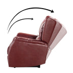 Fauteuil inclinable électrique en cuir véritable Eduardo avec port USB, lot de 2