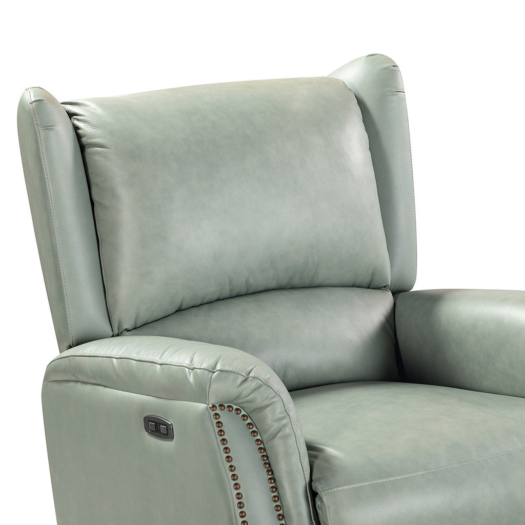 Fauteuil inclinable électrique en cuir véritable Eduardo avec port USB, lot de 2