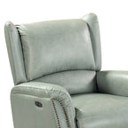 Fauteuil inclinable électrique en cuir véritable Eduardo avec port USB, lot de 2
