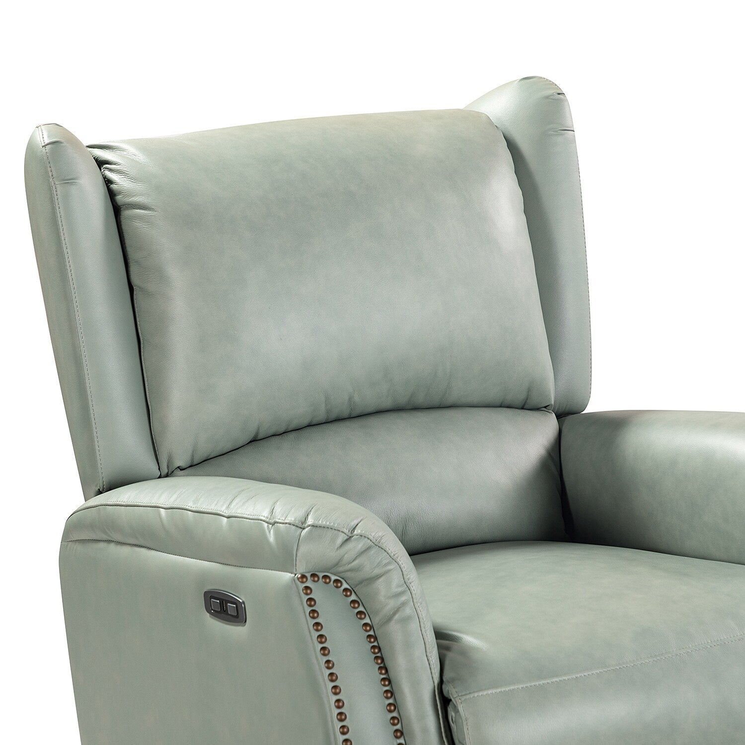 Fauteuil inclinable électrique en cuir véritable Eduardo avec port USB, lot de 2