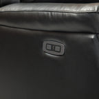 Fauteuil inclinable électrique en cuir véritable Eduardo avec port USB, lot de 2