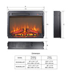 Foyer électrique encastrable avec chauffage réglable, luminosité, minuterie et protection contre la surchauffe, 1 400 W, homologué CSA