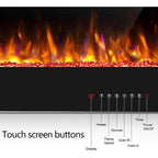Cheminée électrique LED multicolore encastrée murale moderne, ultra-mince et silencieuse