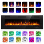 Cheminée électrique LED multicolore encastrée murale moderne, ultra-mince et silencieuse