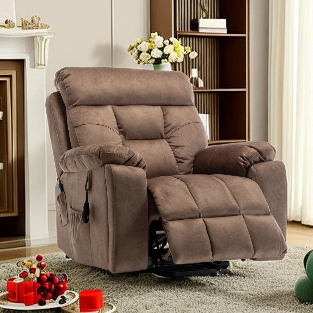 Fauteuil releveur électrique inclinable avec chauffage massant