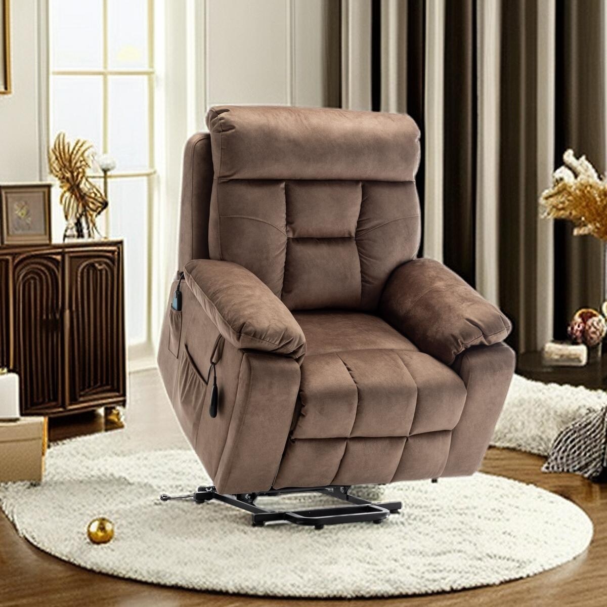 Fauteuil releveur électrique inclinable avec chauffage massant