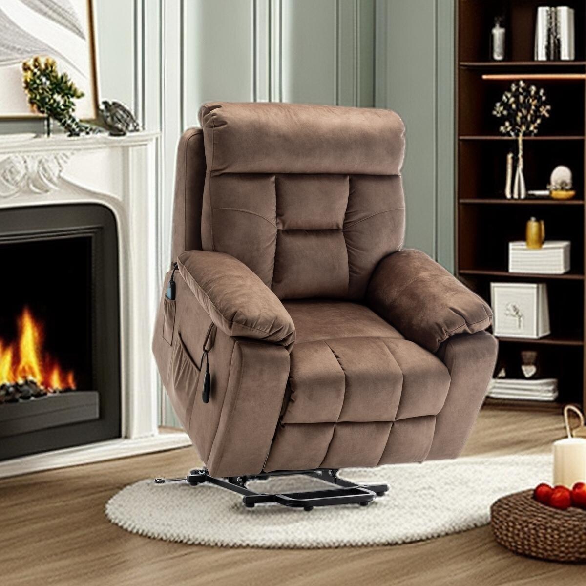 Fauteuil releveur électrique inclinable avec chauffage massant