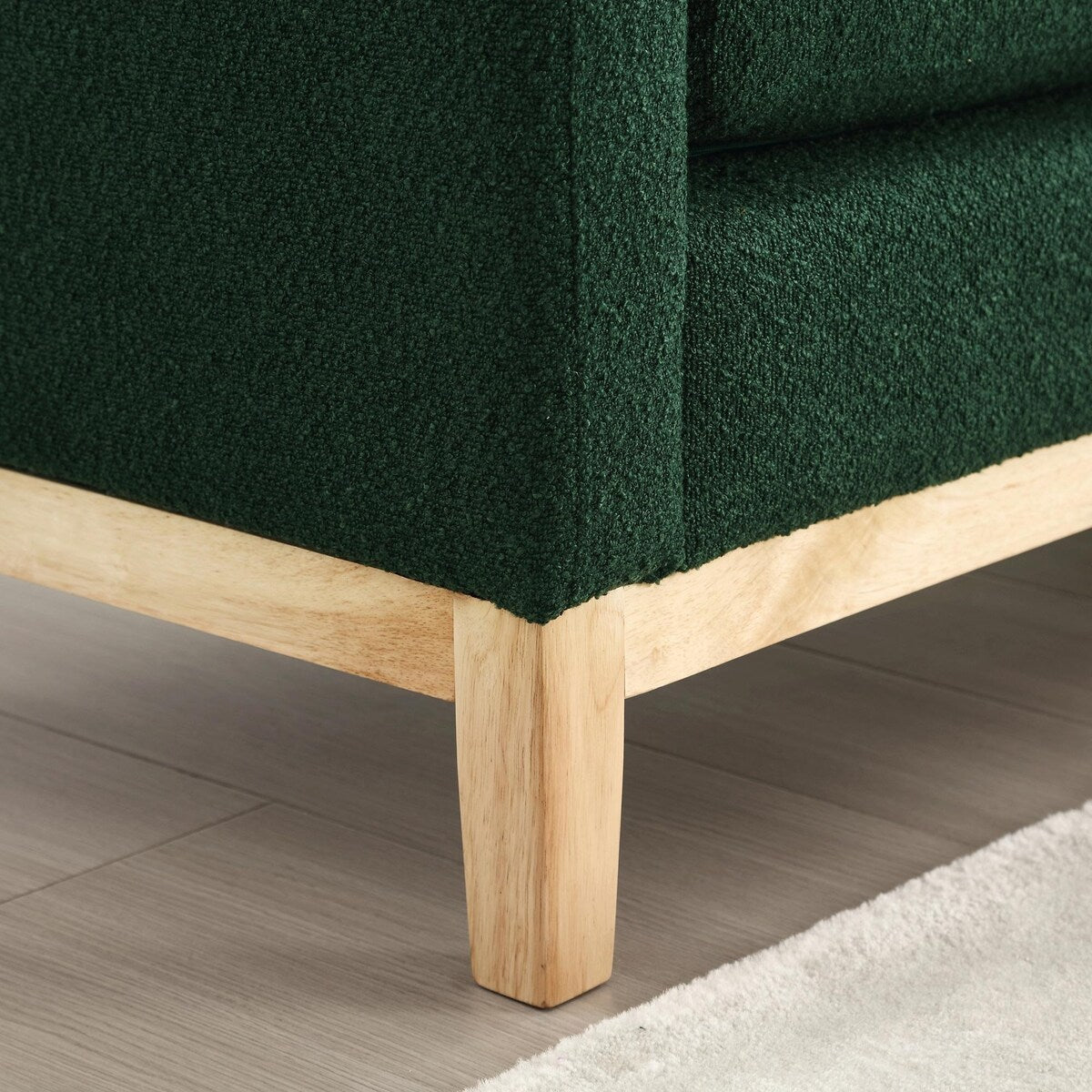 Élégant banc ottoman rembourré de 53,5 pouces avec pieds en bois et coussins traversins