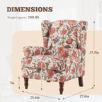 Fauteuil d'appoint moderne Erommy, fauteuil à dossier haut, canapé simple en tissu rembourré avec pieds en bois pour le salon