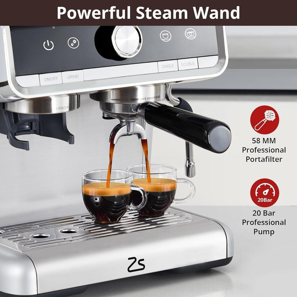 Cafetière expresso avec moulin, réservoir d'eau de 2,8 L