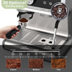 Cafetière expresso avec moulin, réservoir d'eau de 2,8 L