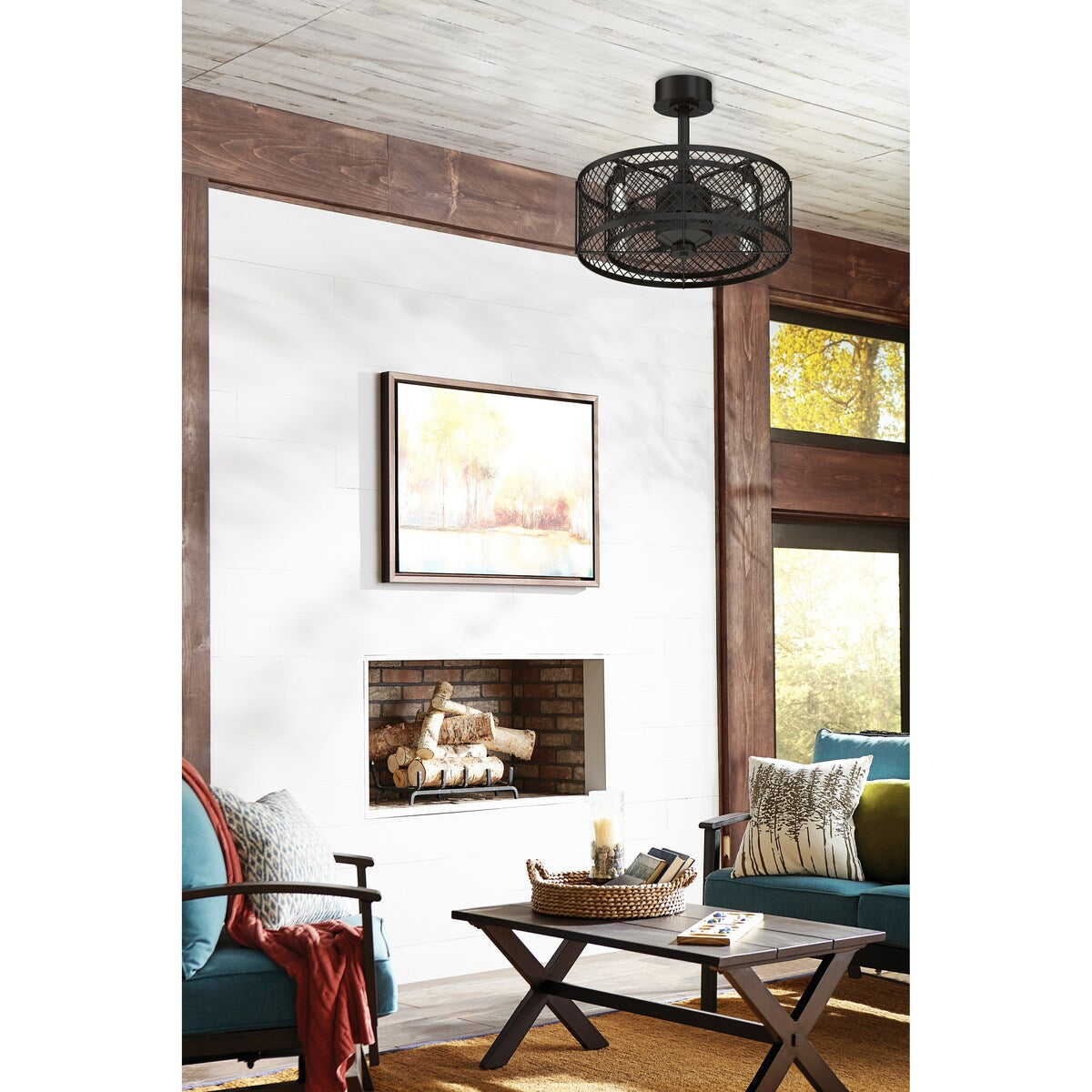 Ventilateur de plafond à 4 lumières en bronze vieilli Vintere de la collection Fanimation Studio